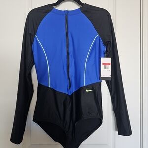 Nike Women's Blue and Black Swim Suit